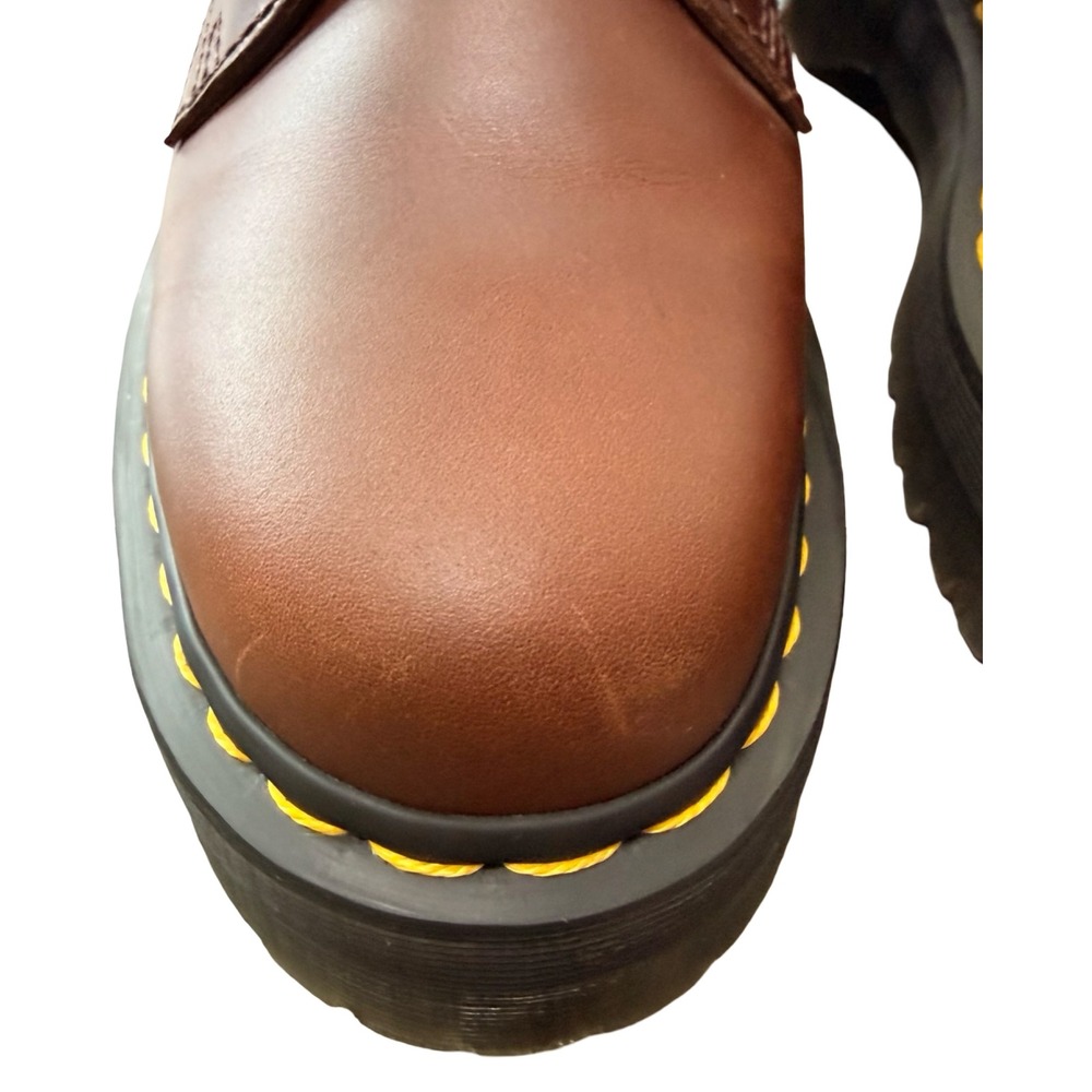 Dr Martens Jadon Platform Boots Brown Leather Classic Zip Womens 7 38 EU - Picture 7 of 13